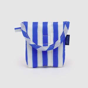 Puffy Earbuds Case Blue Painted Stripe