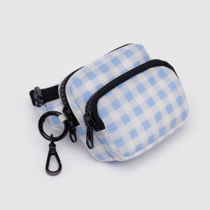 Fanny Pack Charm Light Blue Gingham
